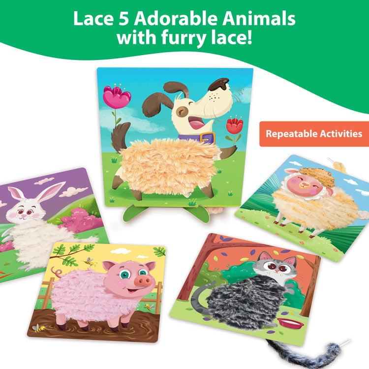 Chalk And Chuckles Lace Art Furry Animals Craft Kit for Kids Canvazo